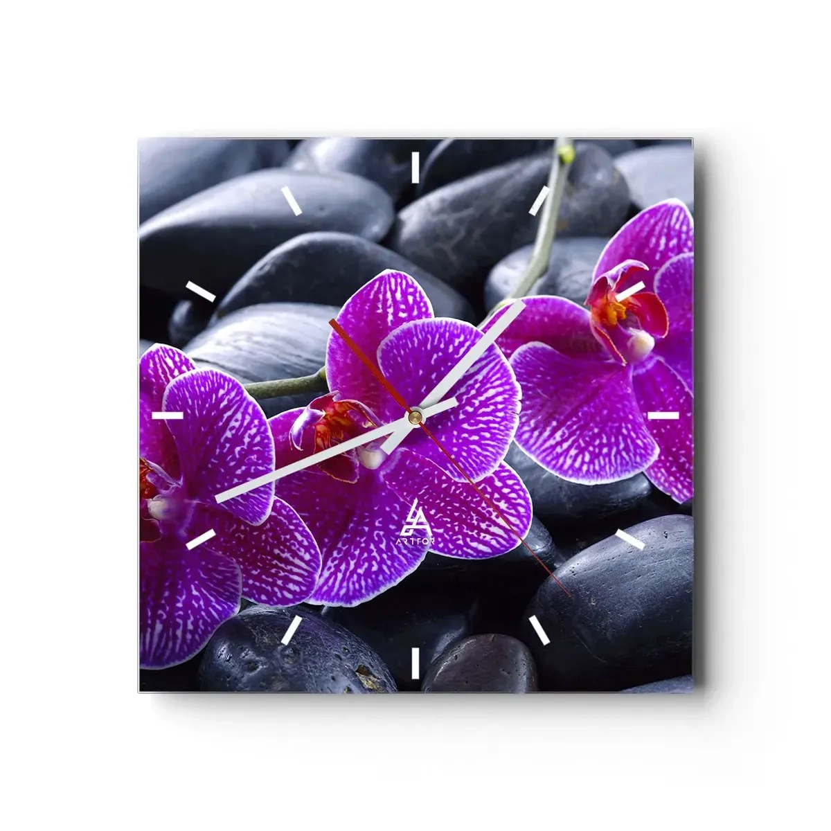 Orologio da parete - Orologio in Vetro - Le pietre brillano di ammirazione - 40x40 cm