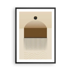 Poster in cornice nera - Astrazione minimalista nei toni del marrone e del beige - 50x70cm - Diversi stati - Decorazione murale moderna per soggiorno e camera da letto ARTTOR