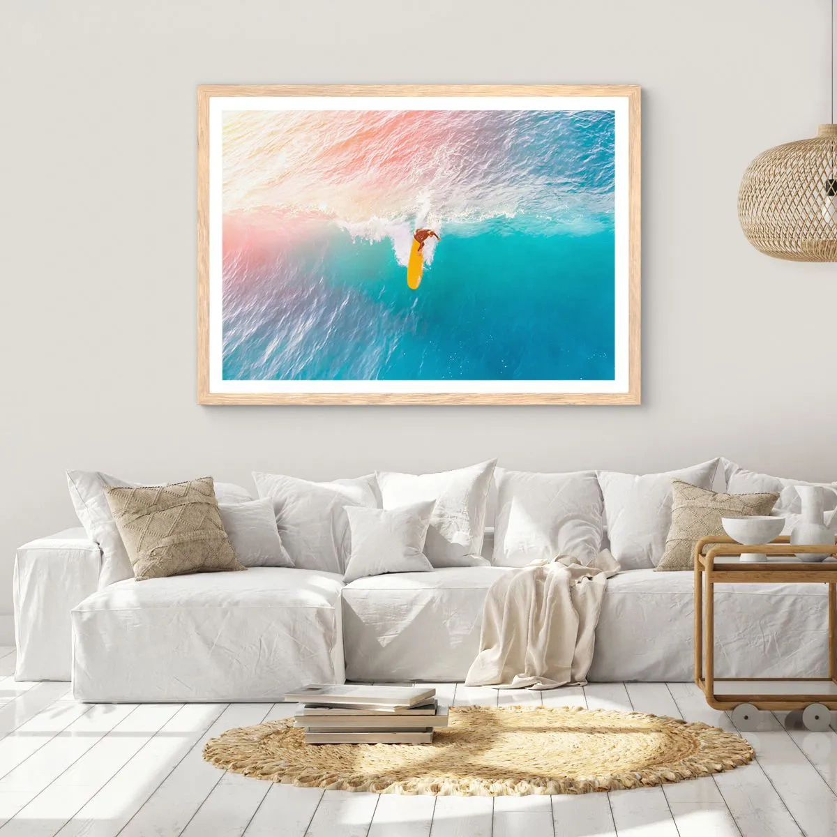 Poster in cornice rovere chiaro - Il cavaliere dell'oceano - 100x70 cm
