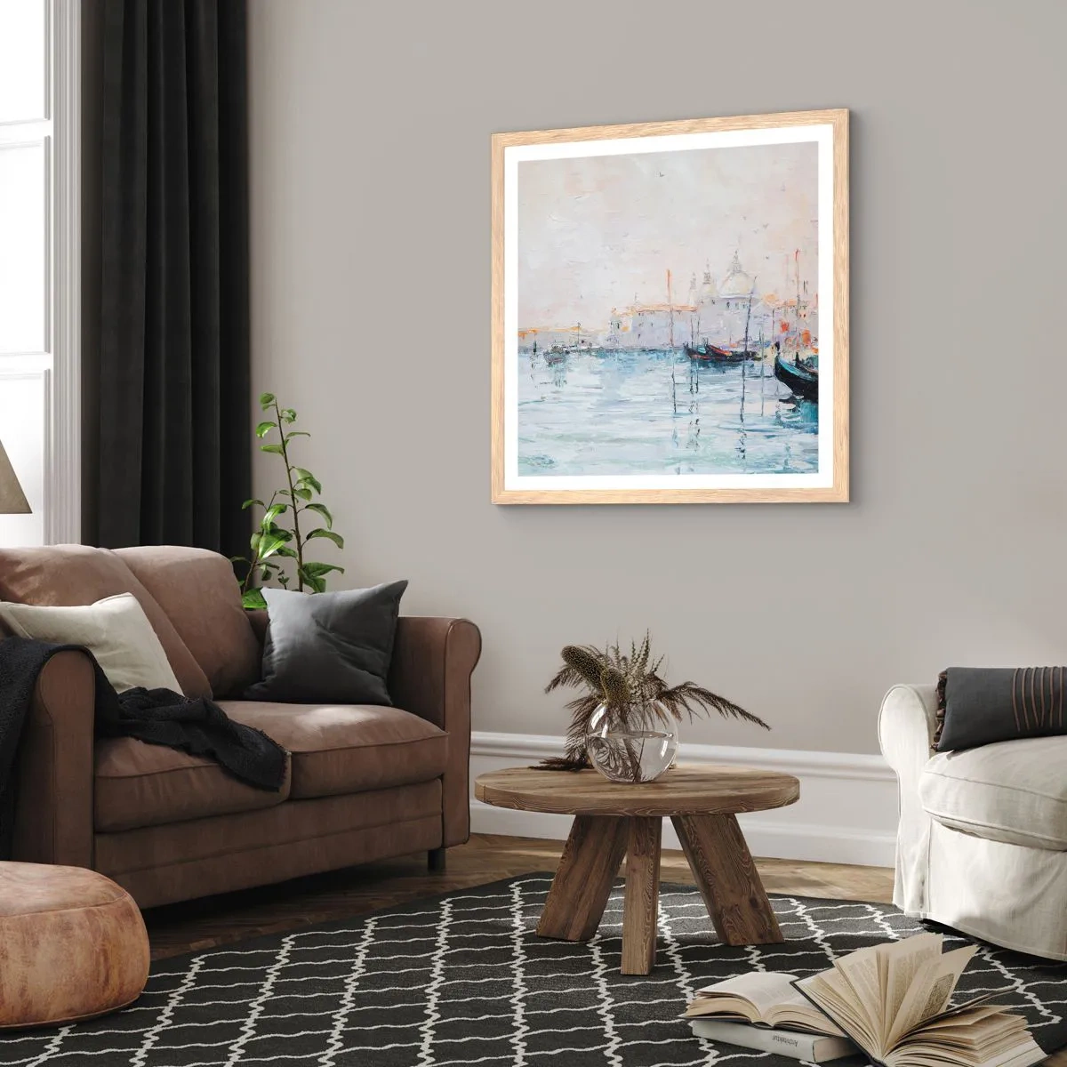 Poster in cornice rovere chiaro - Dopo l'acqua, dopo la nebbia - 50x50 cm