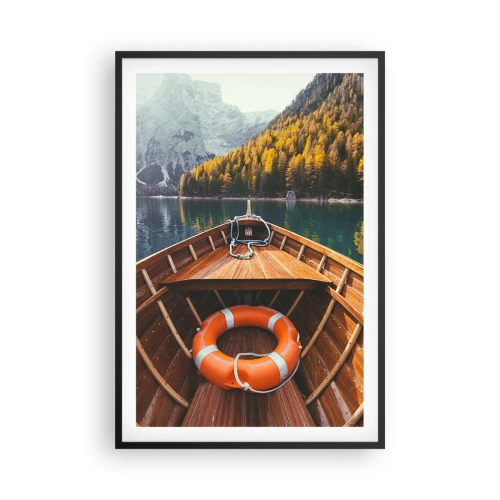 Poster in cornice nera - Gita sui monti - 61x91 cm