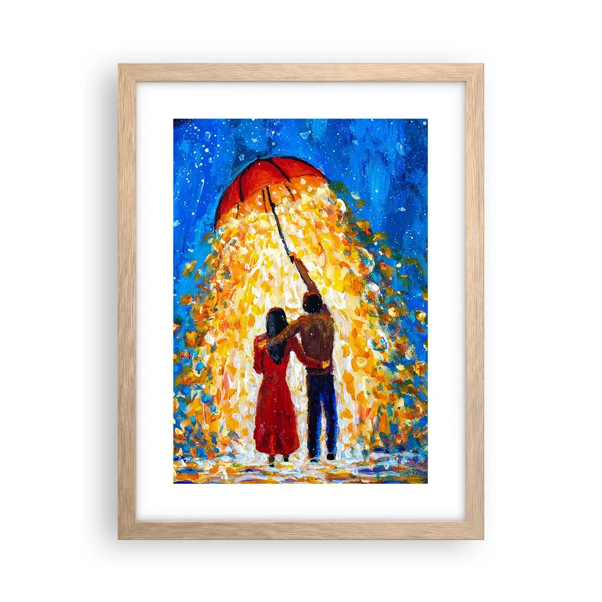 Poster in cornice rovere chiaro - La magia di una sera piovosa? - 30x40 cm