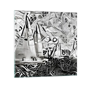 Quadro su vetro - Tra le onde - 60x60 cm