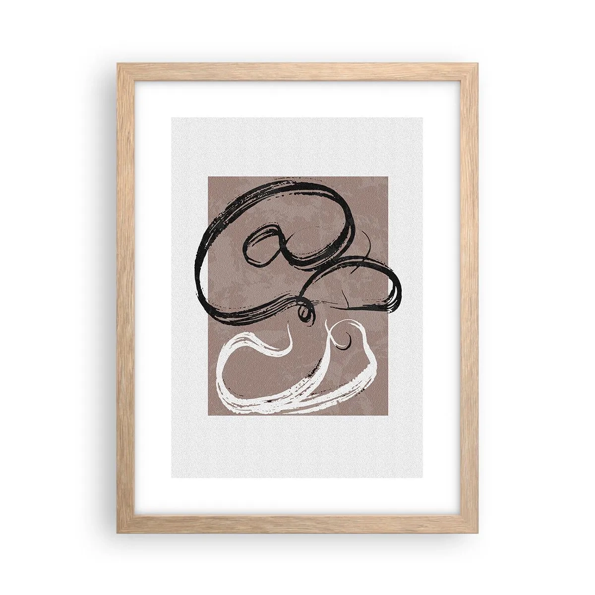 Poster in cornice rovere chiaro - Composizione: alla ricerca della pienezza - 30x40 cm