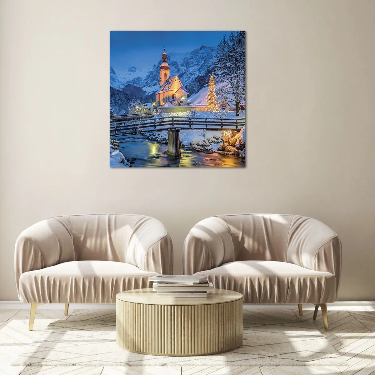 Quadro su vetro - Lo spirito di Natale - 50x50 cm