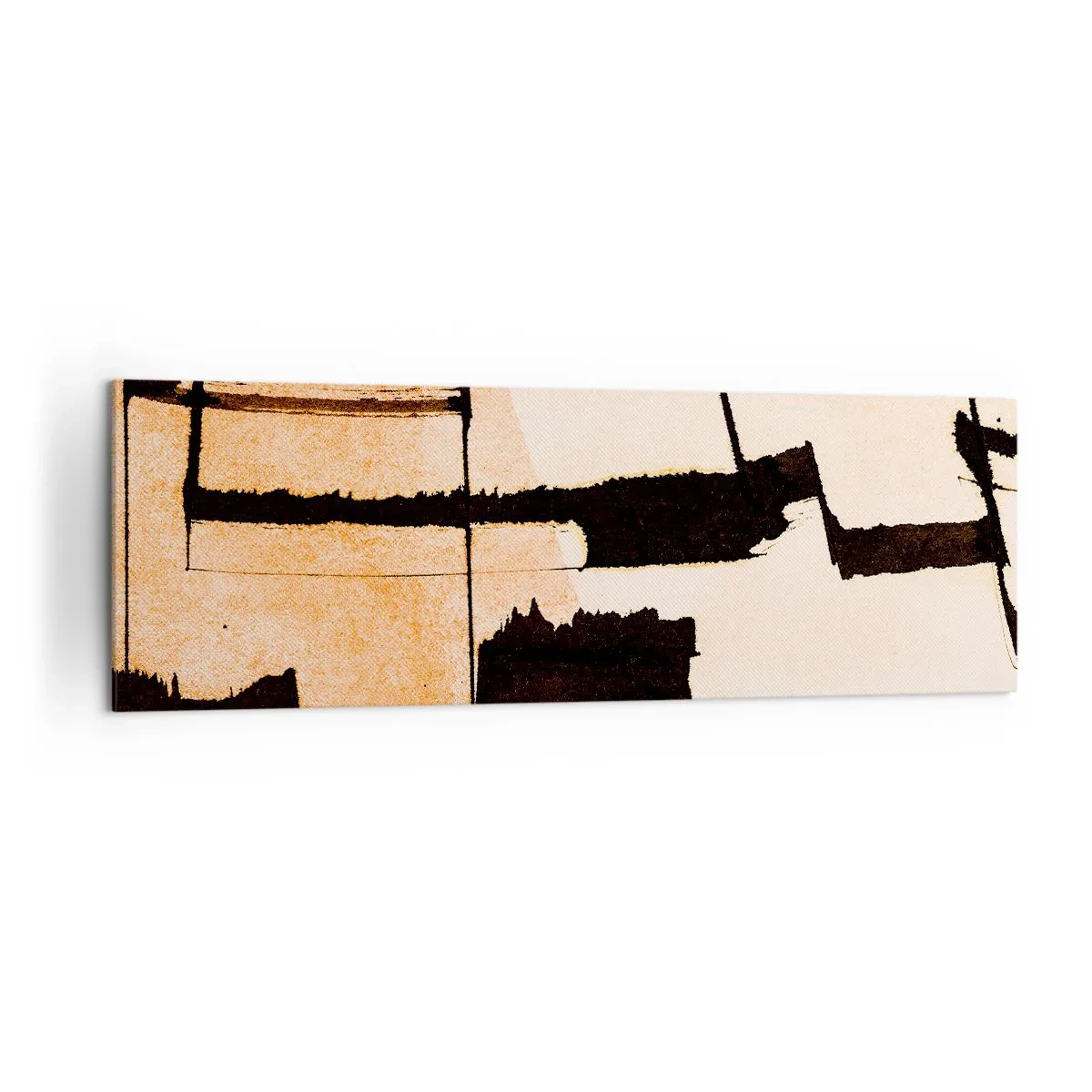 Quadro su tela - Stampe su Tela - Motivi geometrici nei toni del marrone e del beige - 160x50cm - Comunque in ordine - Decorazione murale moderna per soggiorno e camera da letto ARTTOR