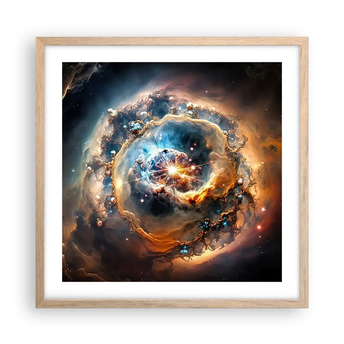 Poster in cornice rovere chiaro - L'inizio - 50x50 cm