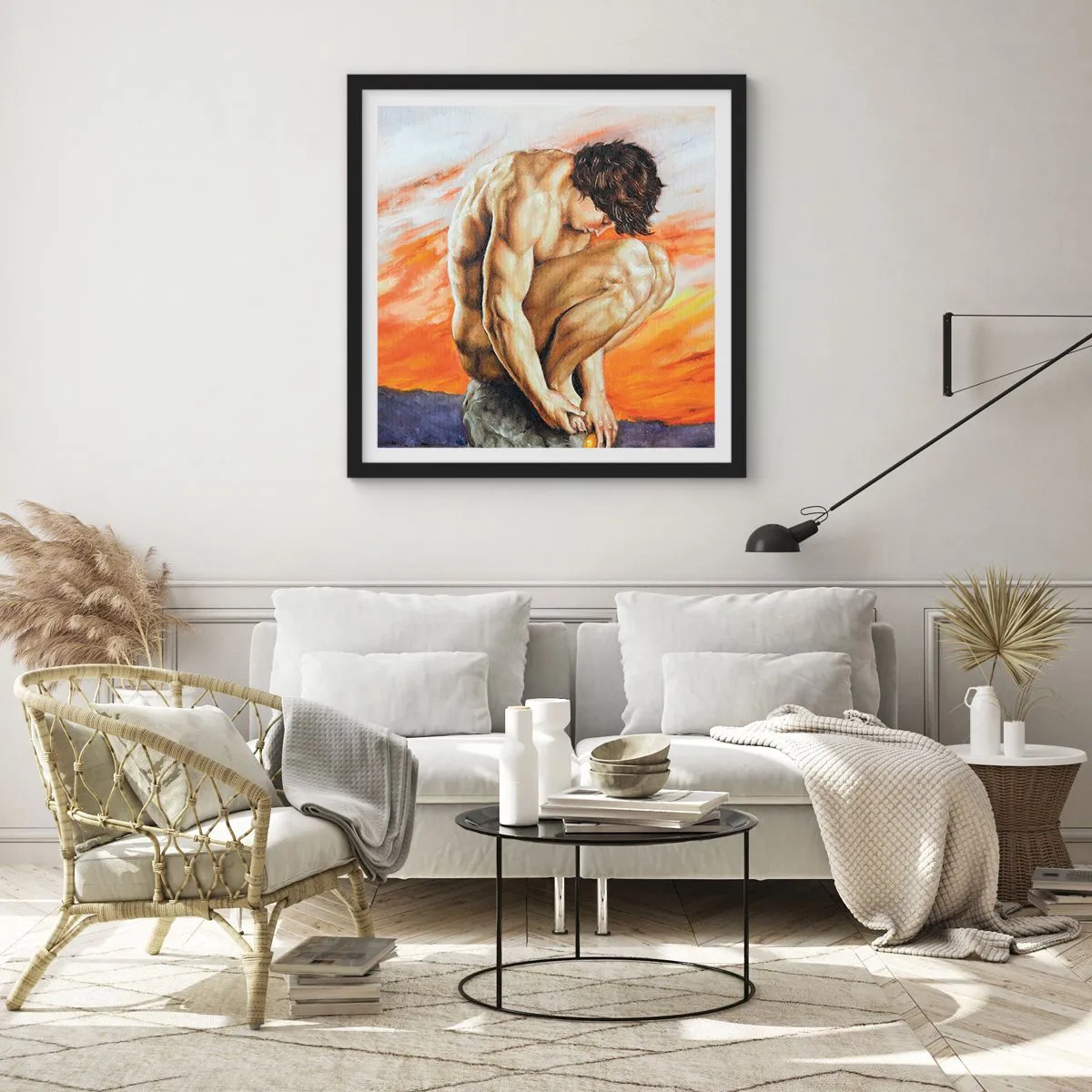 Poster in cornice nera - Immerso in se stesso - 50x50 cm