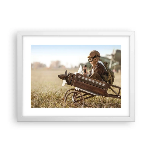 Poster in cornice bianca - Decollo verso i sogni - 40x30 cm