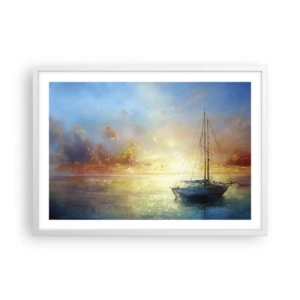 Poster in cornice bianca - Nella baia dorata - 70x50 cm