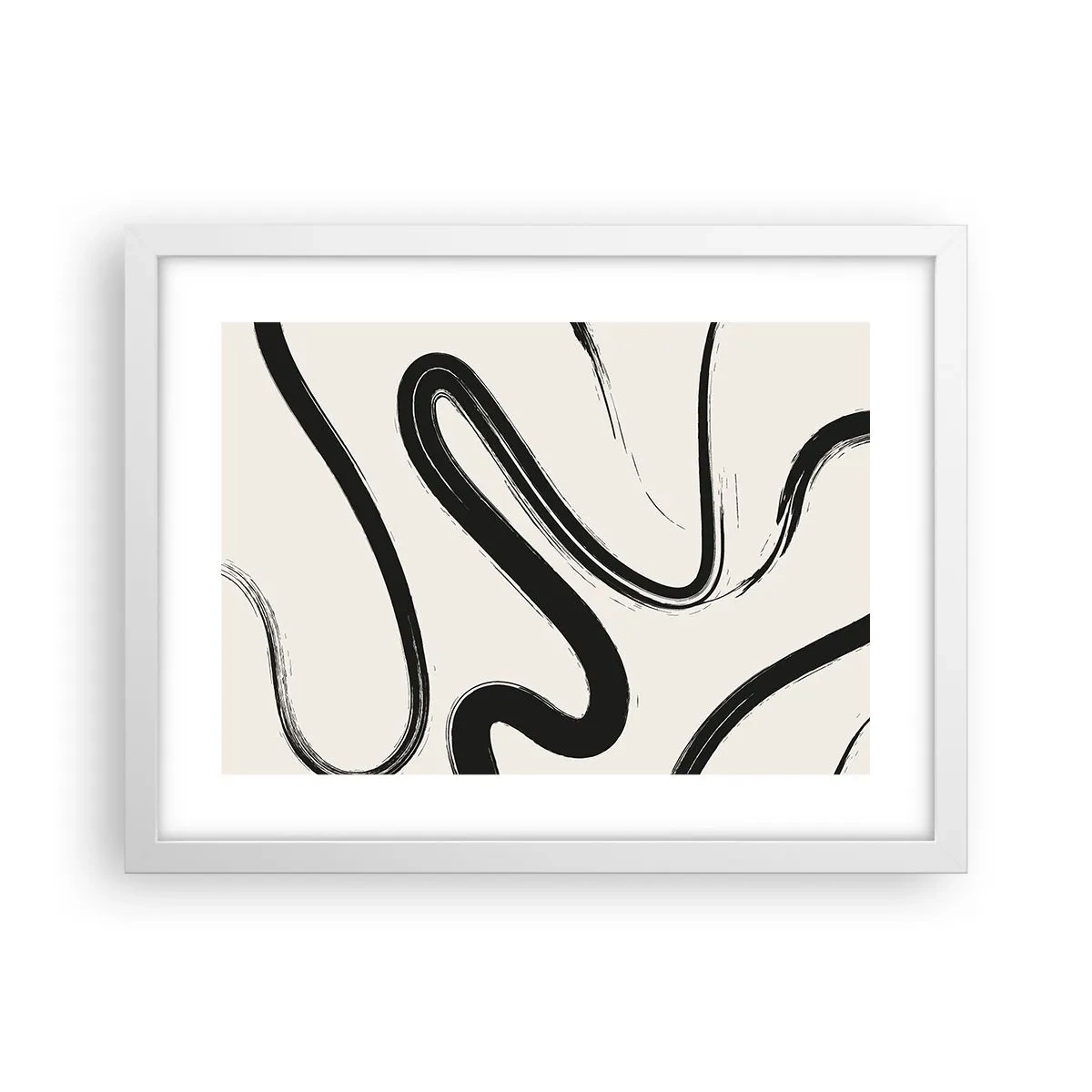 Poster in cornice bianca - Capriccio bianco e nero - 40x30 cm