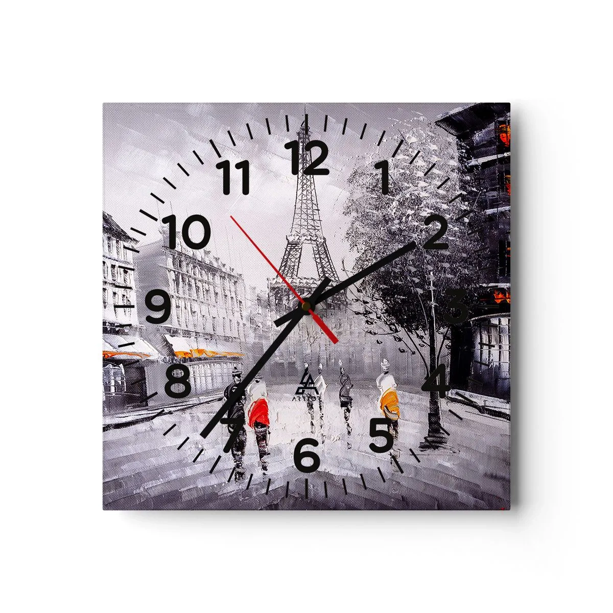 Orologio da parete - Orologio in Vetro - Passeggiata a Parigi - 40x40 cm