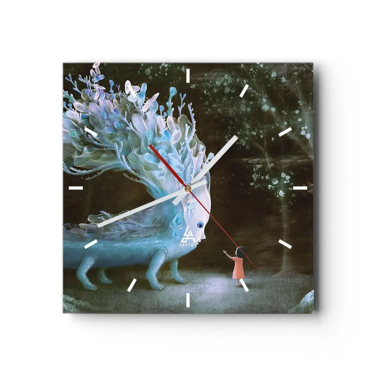 Orologio da parete - Orologio in Vetro - Incontro fantastico - 40x40 cm