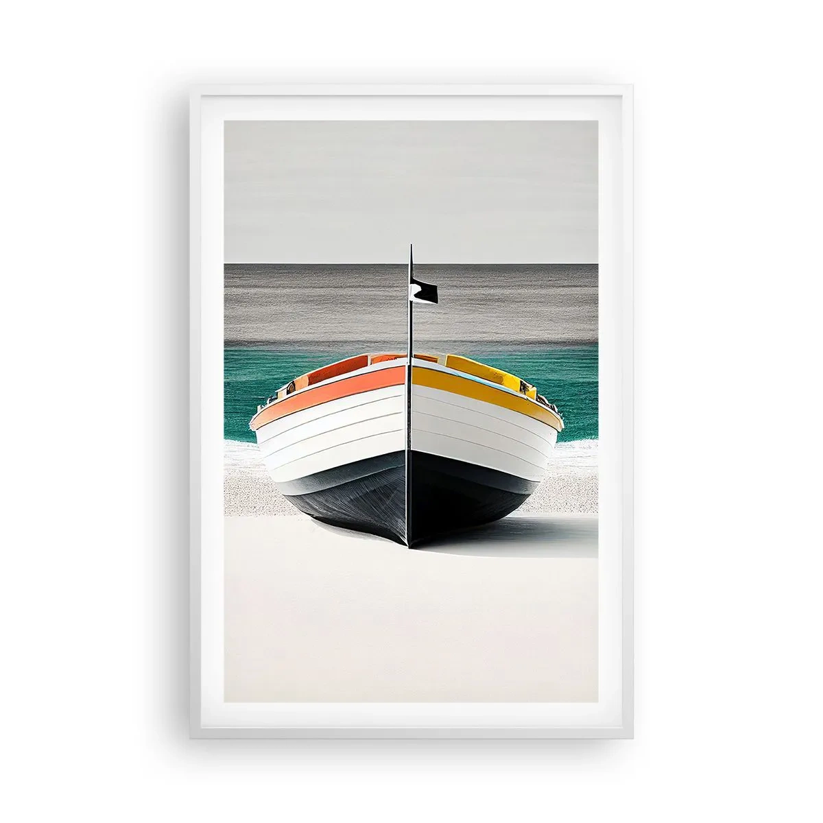 Poster in cornice bianca - Al suo posto - 61x91 cm