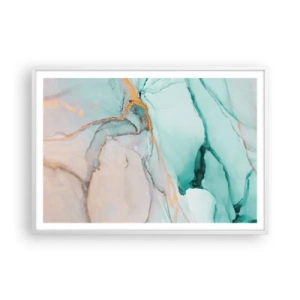 Poster in cornice bianca - Danza di forme e colori - 100x70 cm