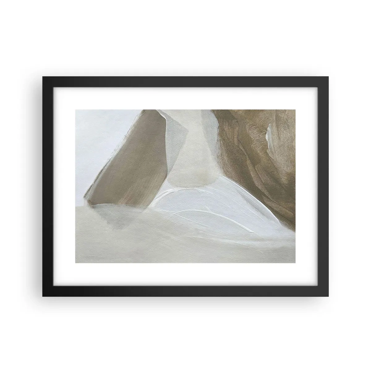 Poster in cornice nera - Onda di bianco - 40x30 cm