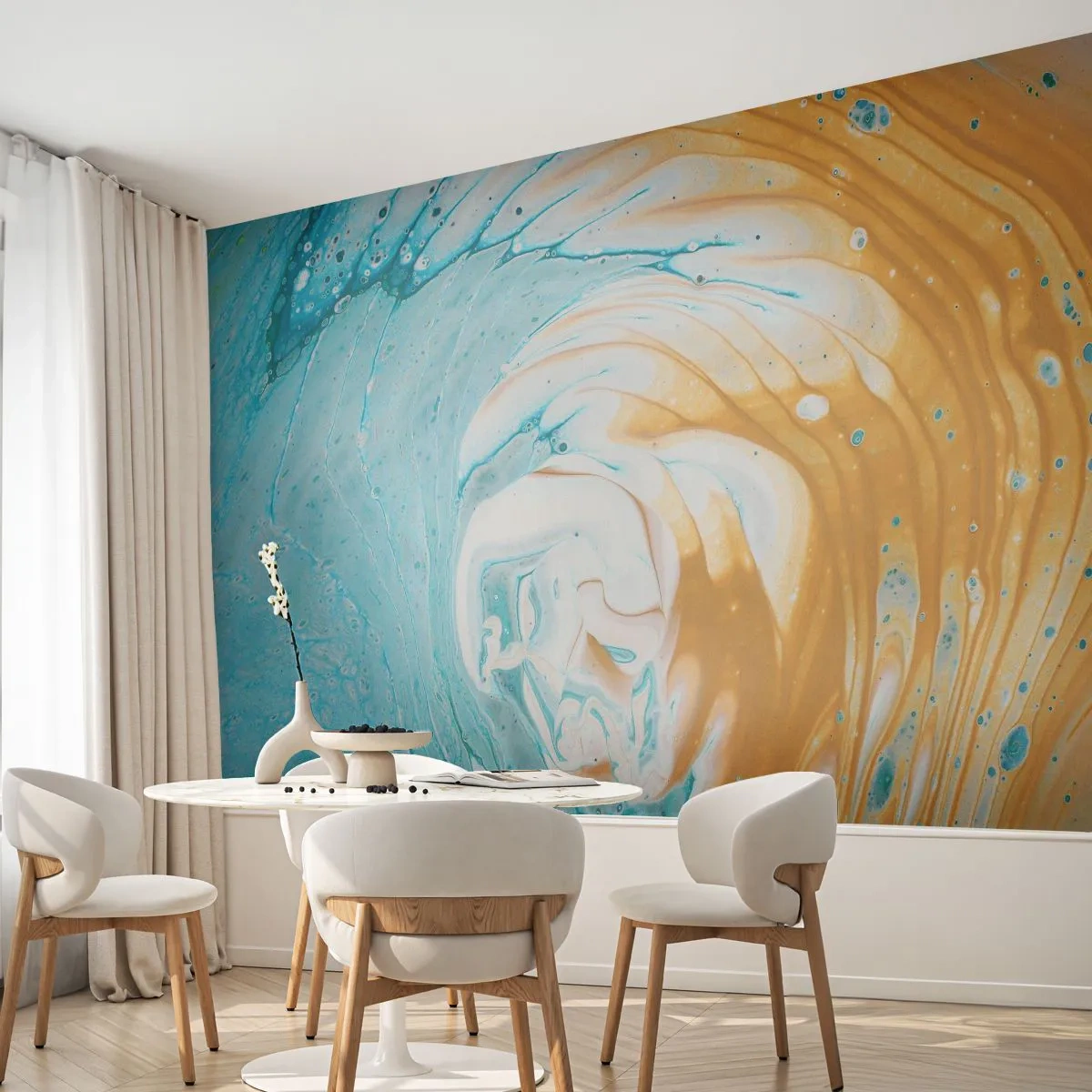 Fotomurali Premium Sand - Vortice pastello - Astrazione, Pezzo, Arte Moderna - 300x210 cm