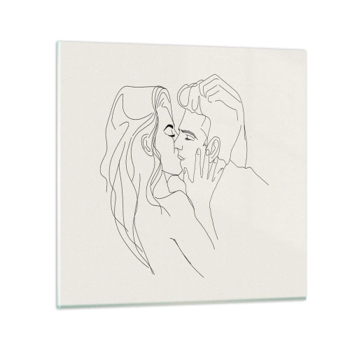 Quadro su vetro - Intrecciati dal sentimento - 70x70 cm