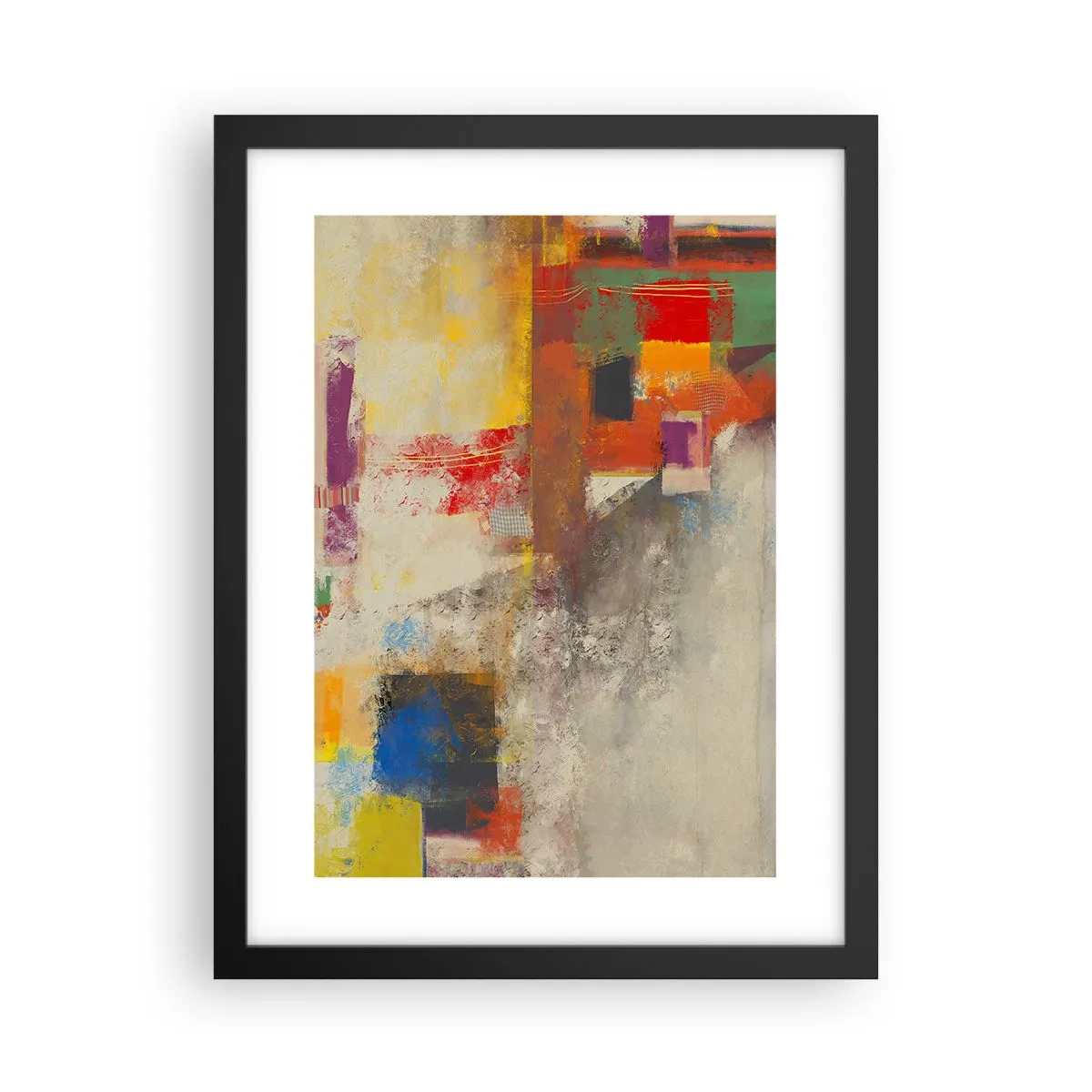 Poster in cornice nera - Geometria dei colori - 30x40 cm
