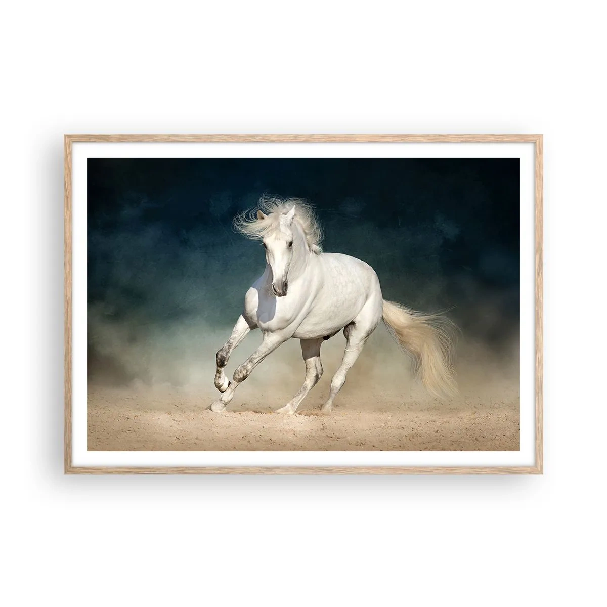 Poster in cornice rovere chiaro - Libertà allo stato puro - 100x70 cm