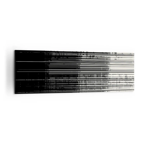 Quadro su tela - Stampe su Tela - Composizione astratta di linee in bianco e nero contrastanti - 160x50cm - Onde e vibrazioni - Decorazione murale moderna per soggiorno e camera da letto ARTTOR