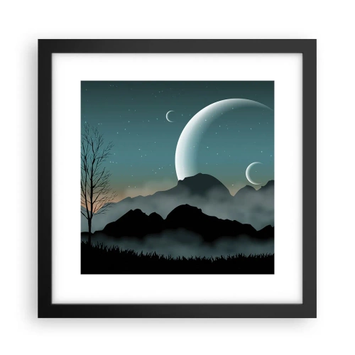 Poster in cornice nera - Il carnevale di una notte stellata - 30x30 cm