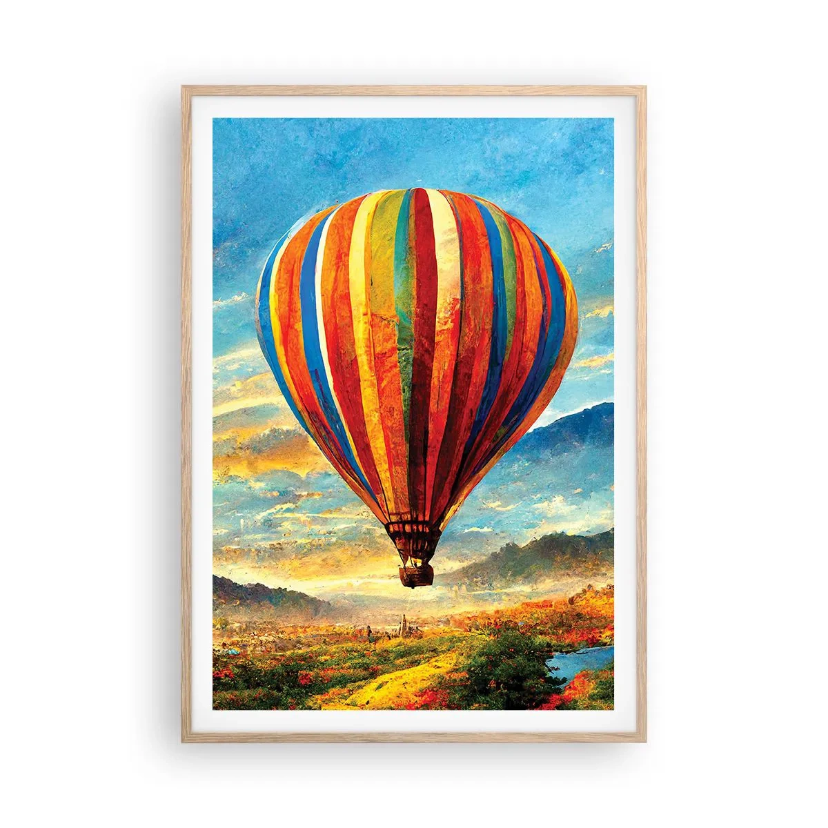 Poster in cornice rovere chiaro - Nel silenzio si vede meglio - 70x100 cm