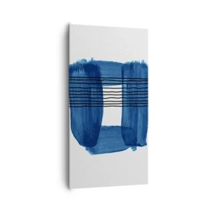 Quadro su tela - Stampe su Tela - Composizione blu e nera - 65x120 cm