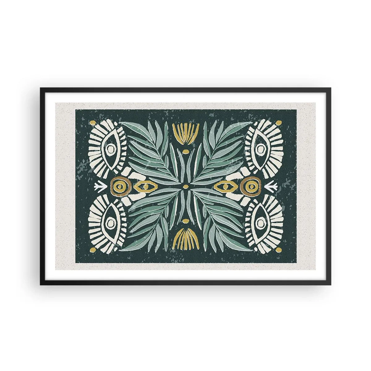 Poster in cornice nera - Geometrie di arte popolare - 91x61 cm