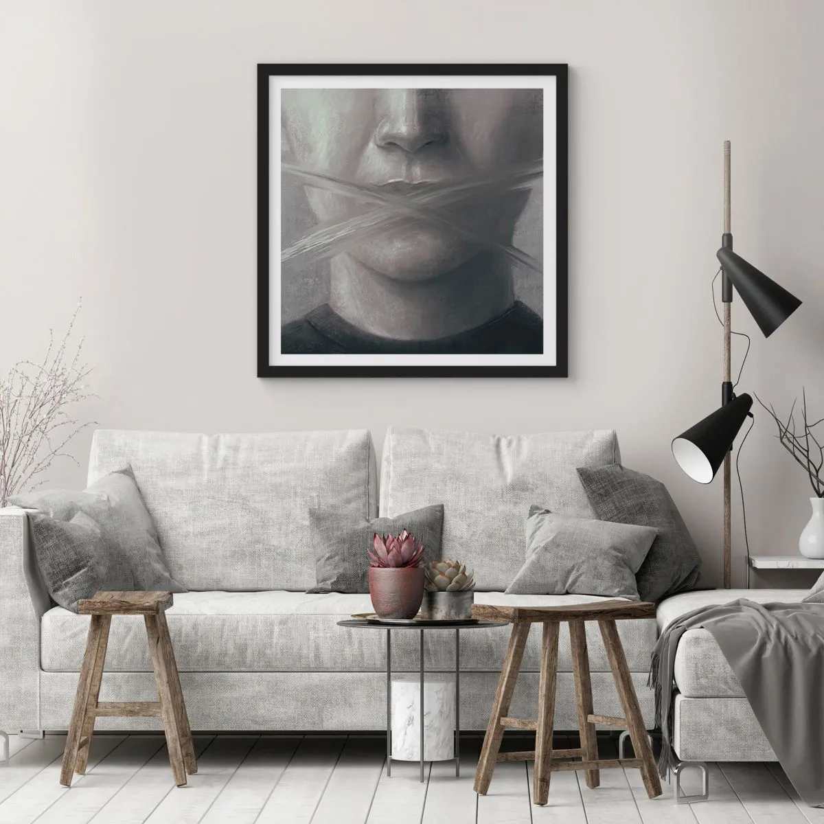 Poster in cornice nera - Neanche una parola - 30x30 cm