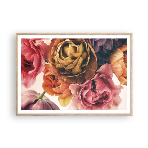 Poster in cornice rovere chiaro - La festa della vita - 100x70 cm