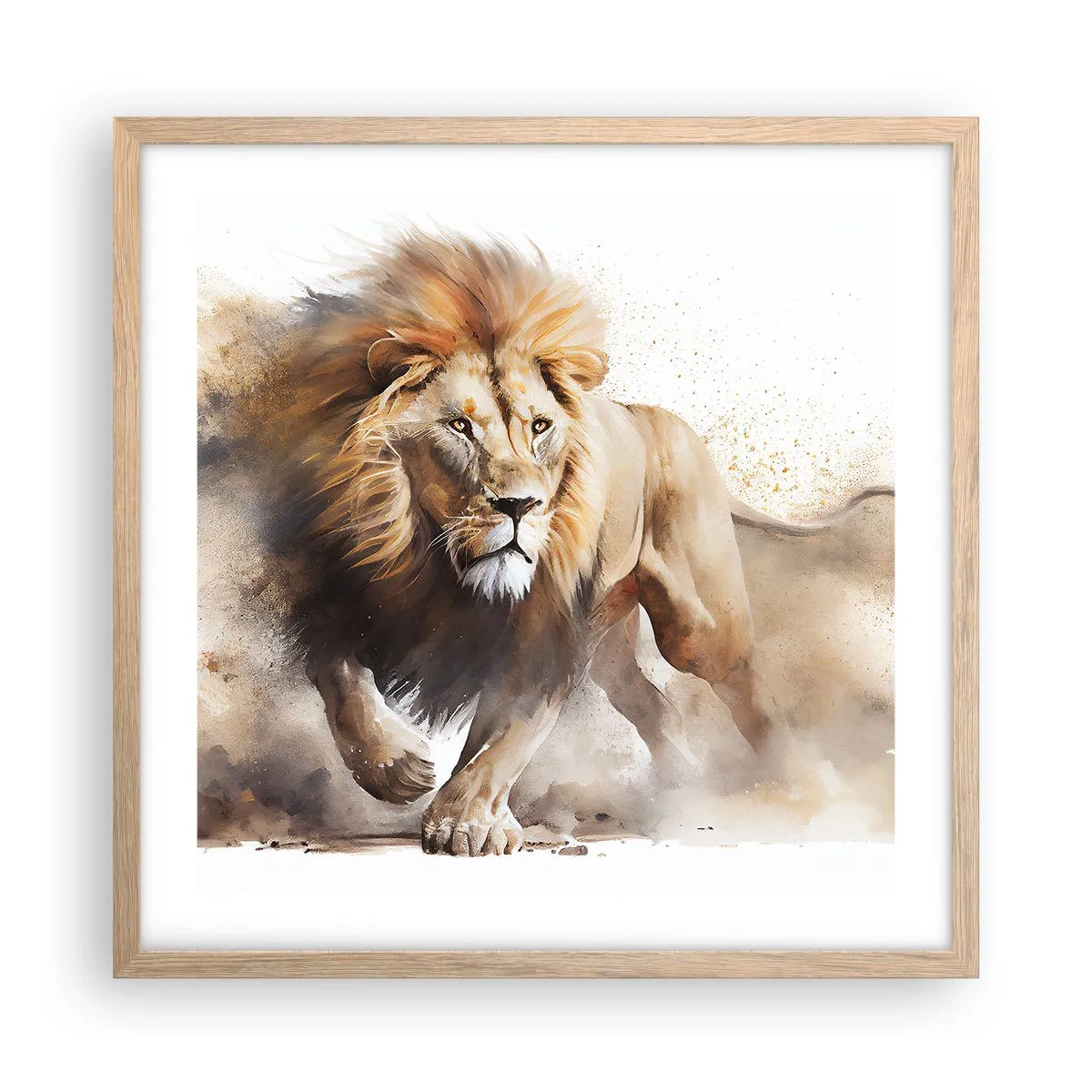 Poster in cornice rovere chiaro - Il re si è mosso - 50x50 cm