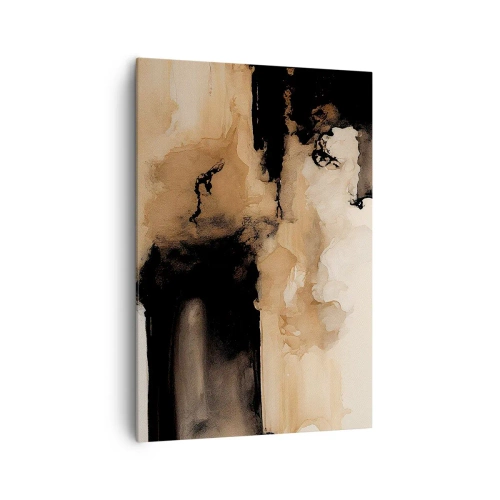 Quadro su tela - Stampe su Tela - Composizione astratta nei toni del marrone e del nero - 70x100cm - Astrazione intrigante - Decorazione murale moderna per soggiorno e camera da letto ARTTOR