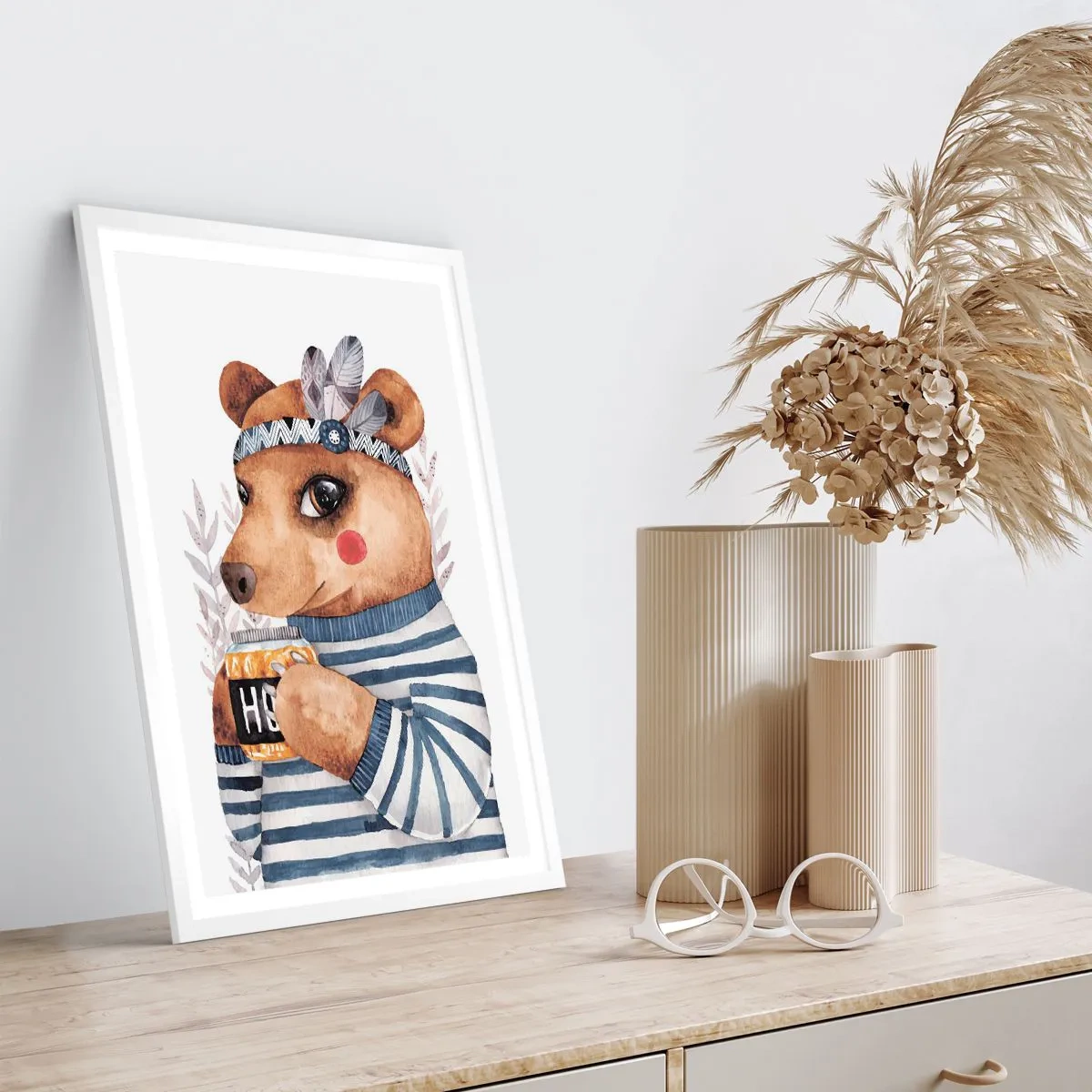 Poster in cornice bianca - Dolce orsetto - 30x40 cm