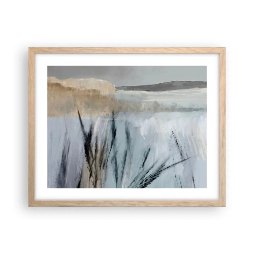 Poster in cornice rovere chiaro - Campi d'inverno - 50x40 cm