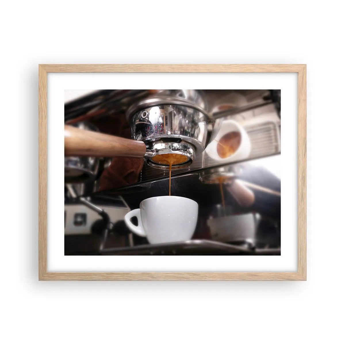 Poster in cornice rovere chiaro - Il miglior momento della giornata - 50x40 cm