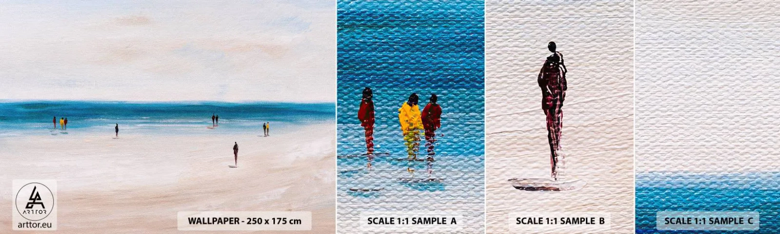 Campione Di Fotomurale Standard Eco - Un bisogno naturale - Spiaggia, Persone, Minimalismo - 100x30 cm