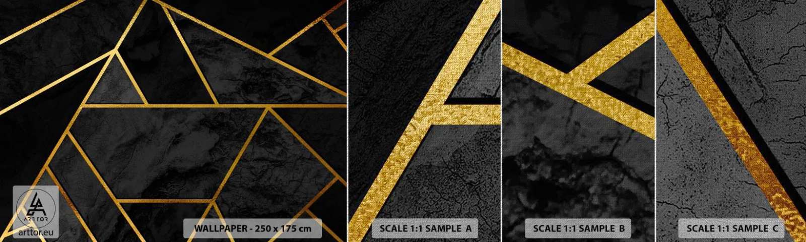 Campione di Fotomurale Premium Canvas - Oscurità e luce - Astrazione, Pezzo, Modello moderno - 100x30 cm