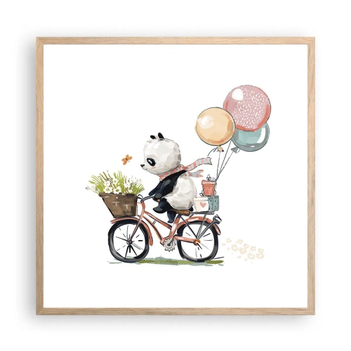 Poster in cornice rovere chiaro - Giorno felice - 60x60 cm