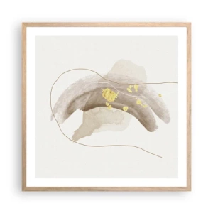 Poster in cornice rovere chiaro - Incontro nello spazio - 60x60 cm