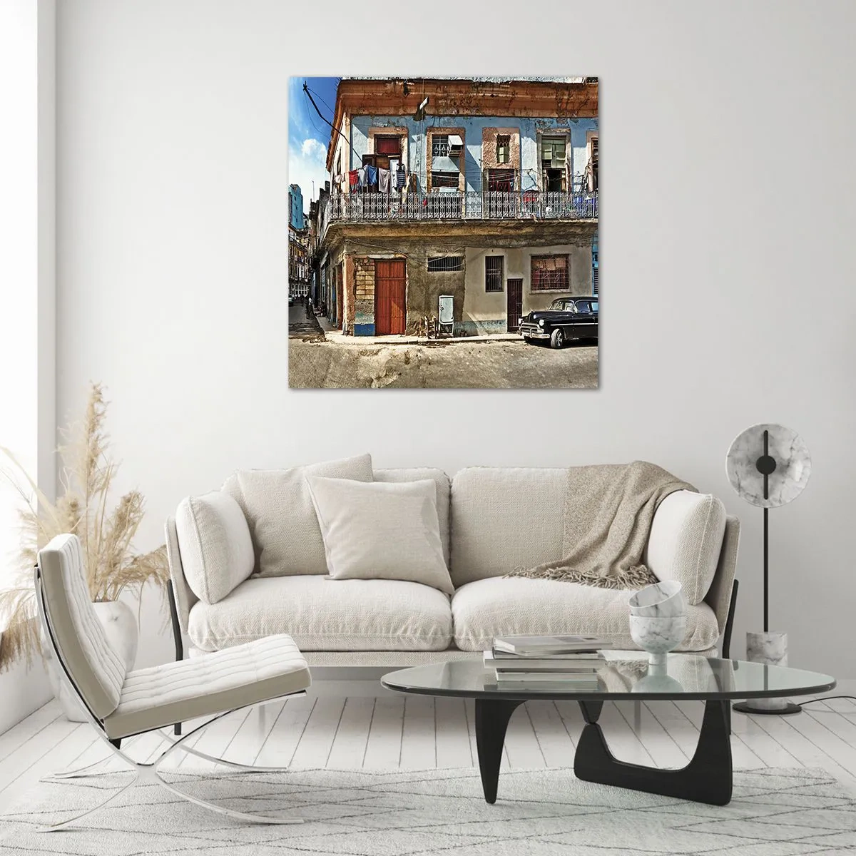 Quadro su vetro - Atmosfera dell'Avana - 60x60 cm