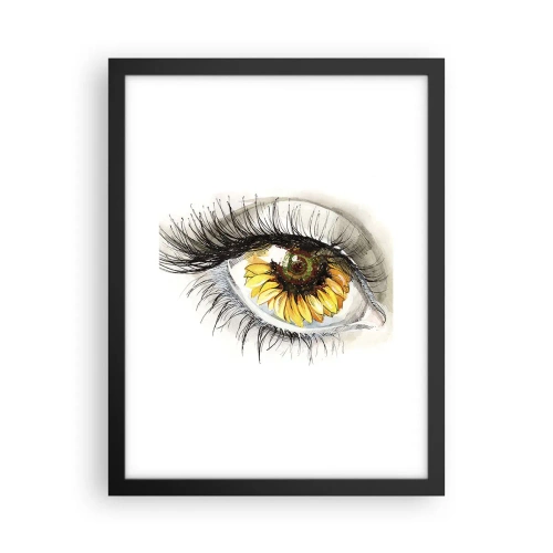 Poster in cornice nera - Uno sguardo caldo come l'estate - 30x40 cm