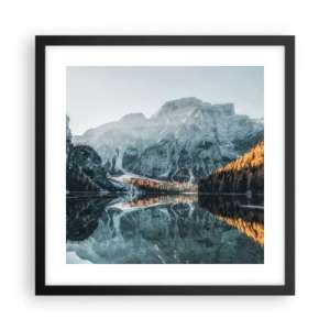Poster in cornice nera - Paesaggio allo specchio - 40x40 cm