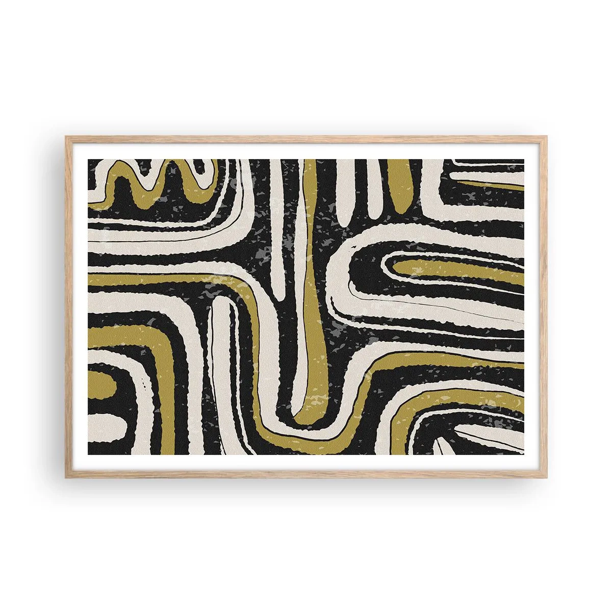 Poster in cornice rovere chiaro - Composizione: strade e vicoli - 100x70 cm