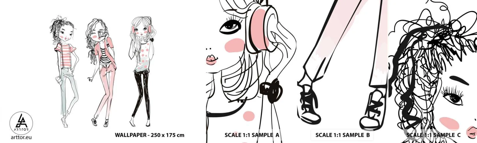 Campione di Fotomurale Adesivo Deluxe Sticker - Arriva la festa - Gioventù, Ragazza, Adolescente - 100x30 cm