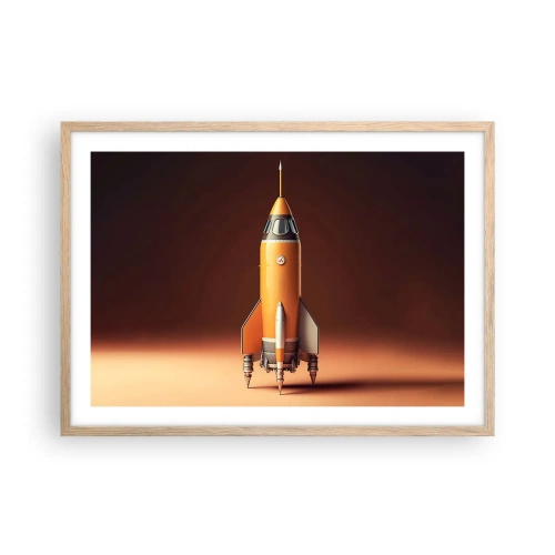 Poster in cornice rovere chiaro - Si inizia dai sogni - 70x50 cm