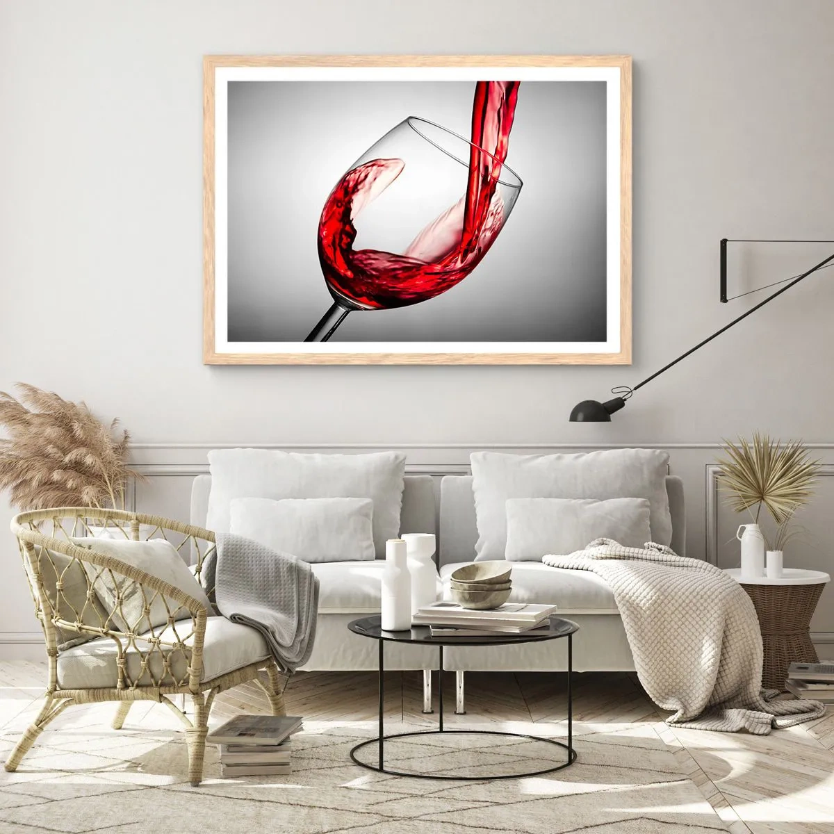 Poster in cornice rovere chiaro - Colore - movimento - suono - 100x70 cm