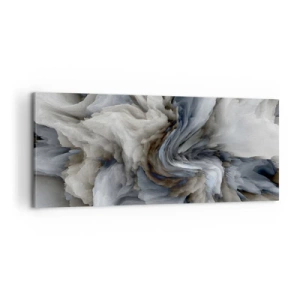 Quadro su tela - Stampe su Tela - Vortice astratto nei toni del grigio e del blu - 120x50cm - Pietra in fiore - Decorazione murale moderna per soggiorno e camera da letto ARTTOR