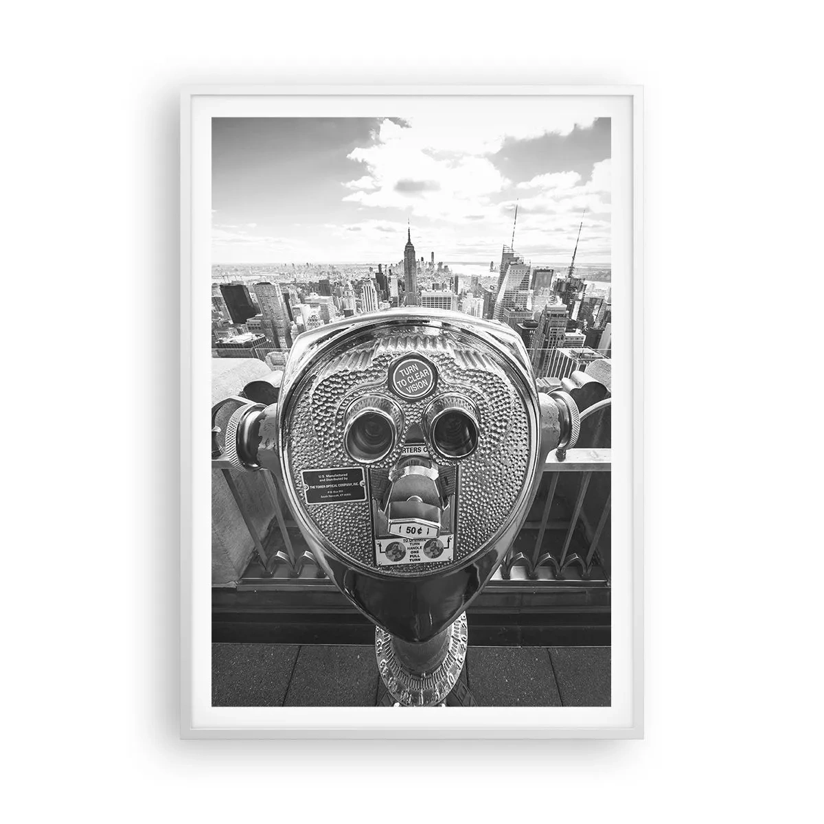 Poster in cornice bianca - Il centro del mondo - 70x100 cm