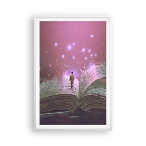 Poster in cornice bianca - Invito ad un altro mondo: leggi! - 61x91 cm